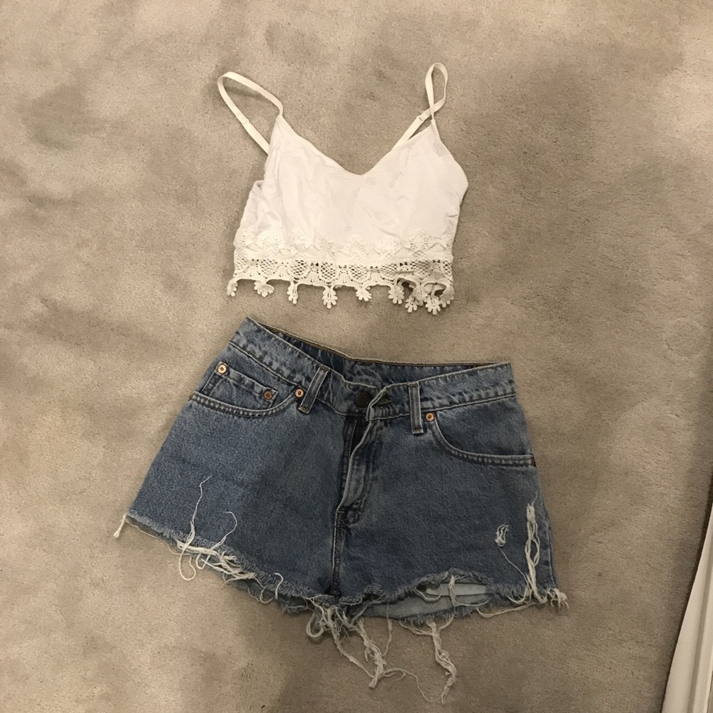 Cute crop top and short set
